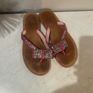 Kate Spade Pink and Silver Sandals w/Bow Detail sz 7.5